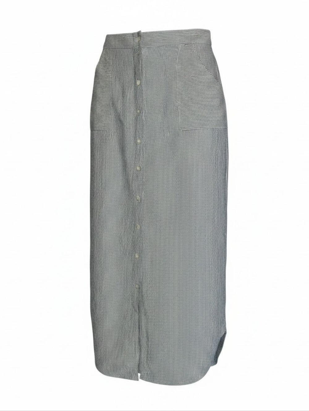 St. Tropez 100% Linen Striped Midi Skirt Size L